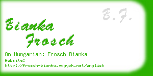 bianka frosch business card